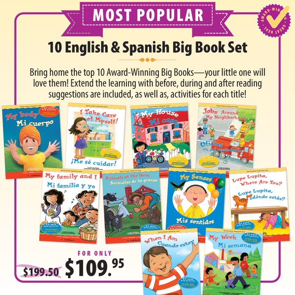 10 Big Book English & Spanish Most Popular Bundle