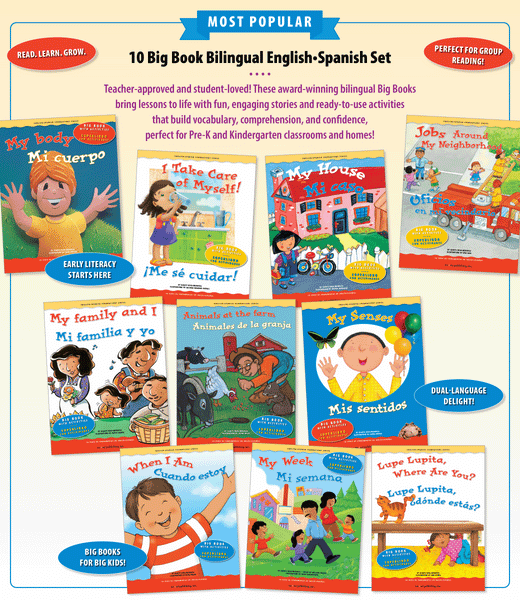 10 Big Book English & Spanish Most Popular Bundle