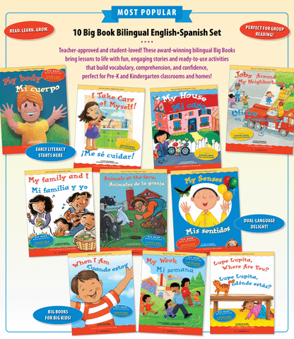 10 Big Book English & Spanish Most Popular Bundle